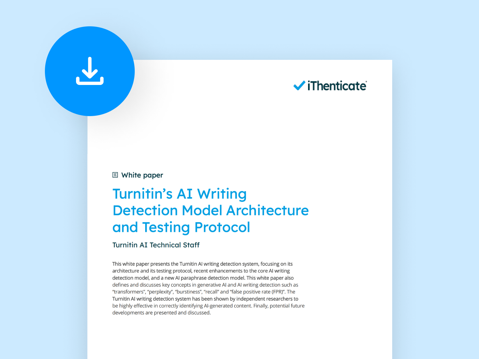 Turnitin’s AI writing detection model architecture and testing protocol